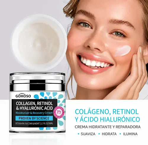 Piel firme y sin arrugas en 4 semanas — GOHOSO Crema Colágeno + Retinol + Hialurónico