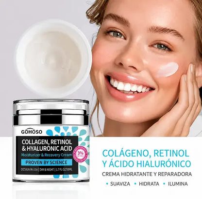 Piel firme y sin arrugas en 4 semanas — GOHOSO Crema Colágeno + Retinol + Hialurónico